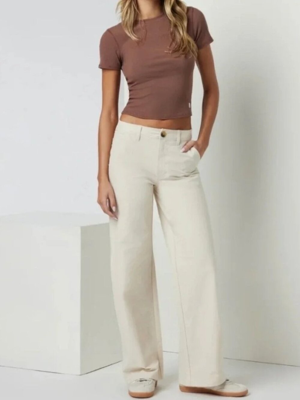 VUORI Getaway Pants Women's Size XL Milkweed relaxed carpenter wide leg